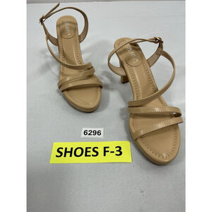 Womans Zurin Strappy Platform Sandals Size 8.5 Beige Open Toe Heel Buckle NWOT